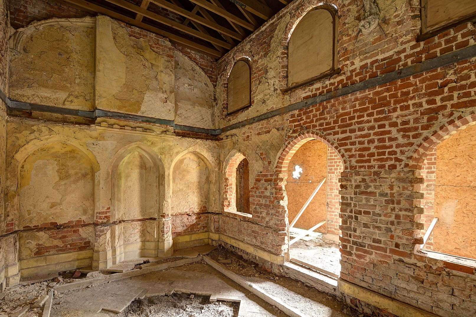 Cobham Dairy's interior main chamber before restoration. Picture: Savills