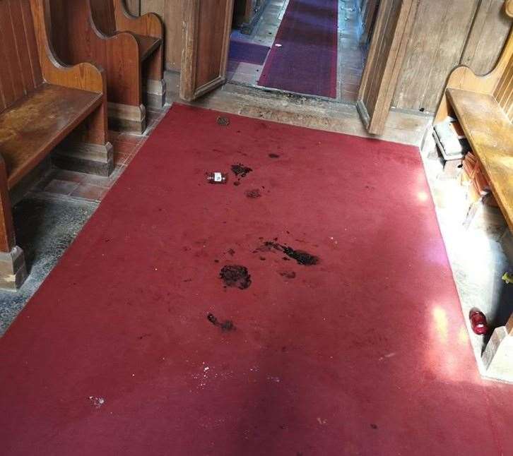 Jam was strewn across the carpets of the Leysdown church