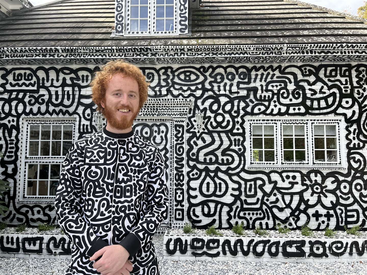 Mr Doodle outside his modified St Michaels mansion last year