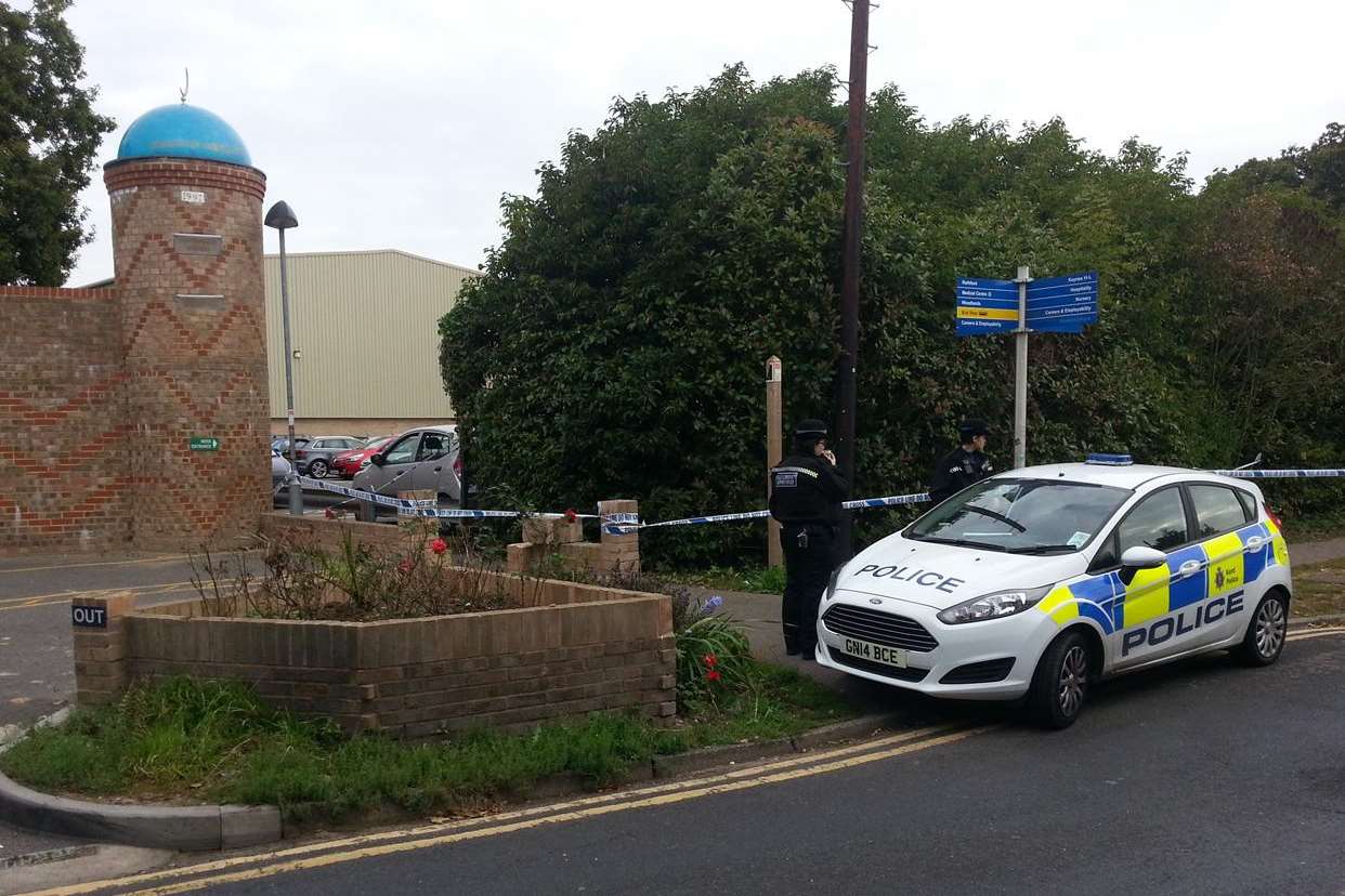 Officers are still at the scene following the assault. Picture: Alex Claridge.