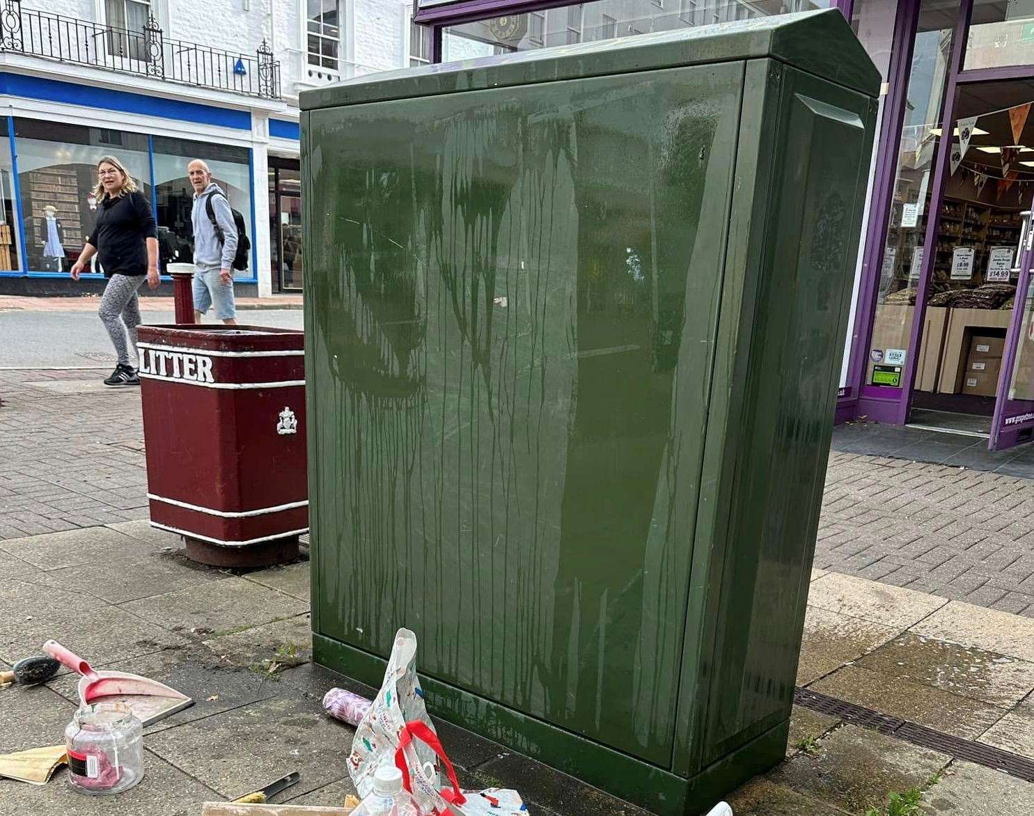 Utility box before the makeover. Picture: Louise Dean