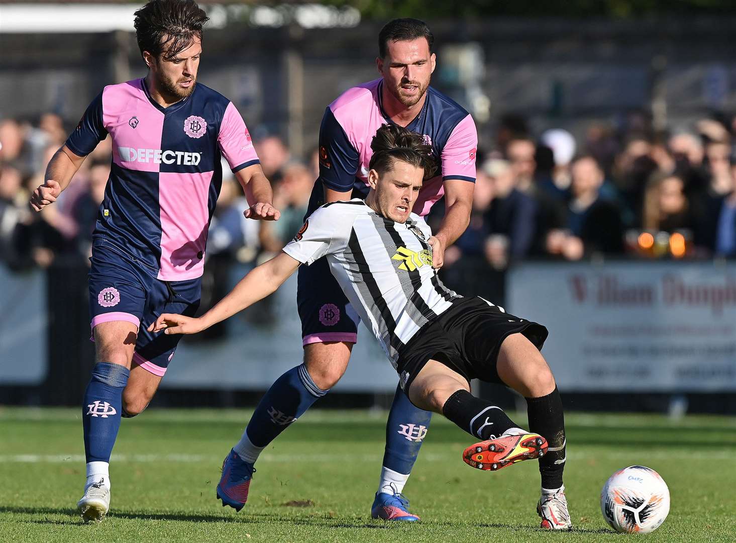 On-loan midfielder Jack Smith is pulled back at Dulwich. Picture: Keith Gillard