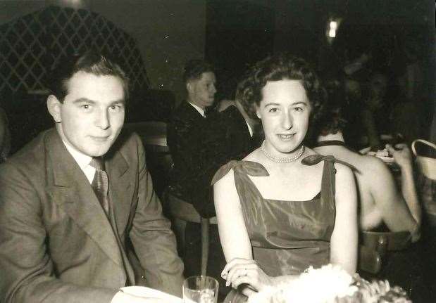 Don Esland and Ruby Finch photographed at the Royal Star Hotel in Maidstone in 1956