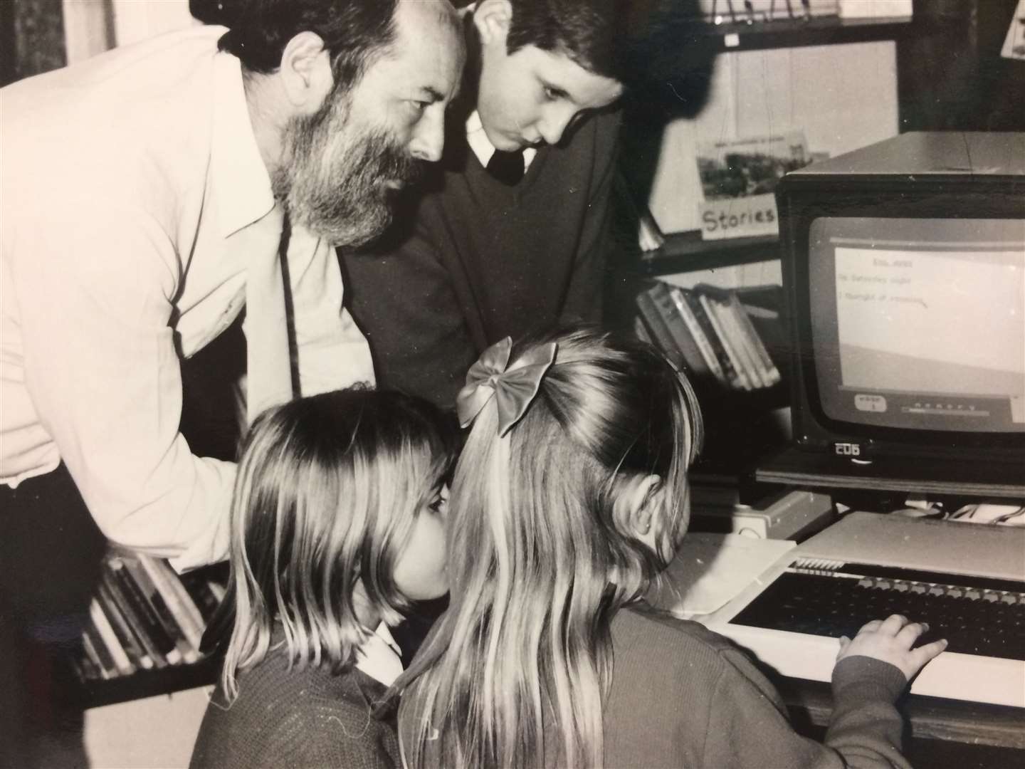 Pupils at Milstead and Frinsted School in Sittingbourne get to grips with the BBC Micro - cutting edge at the time