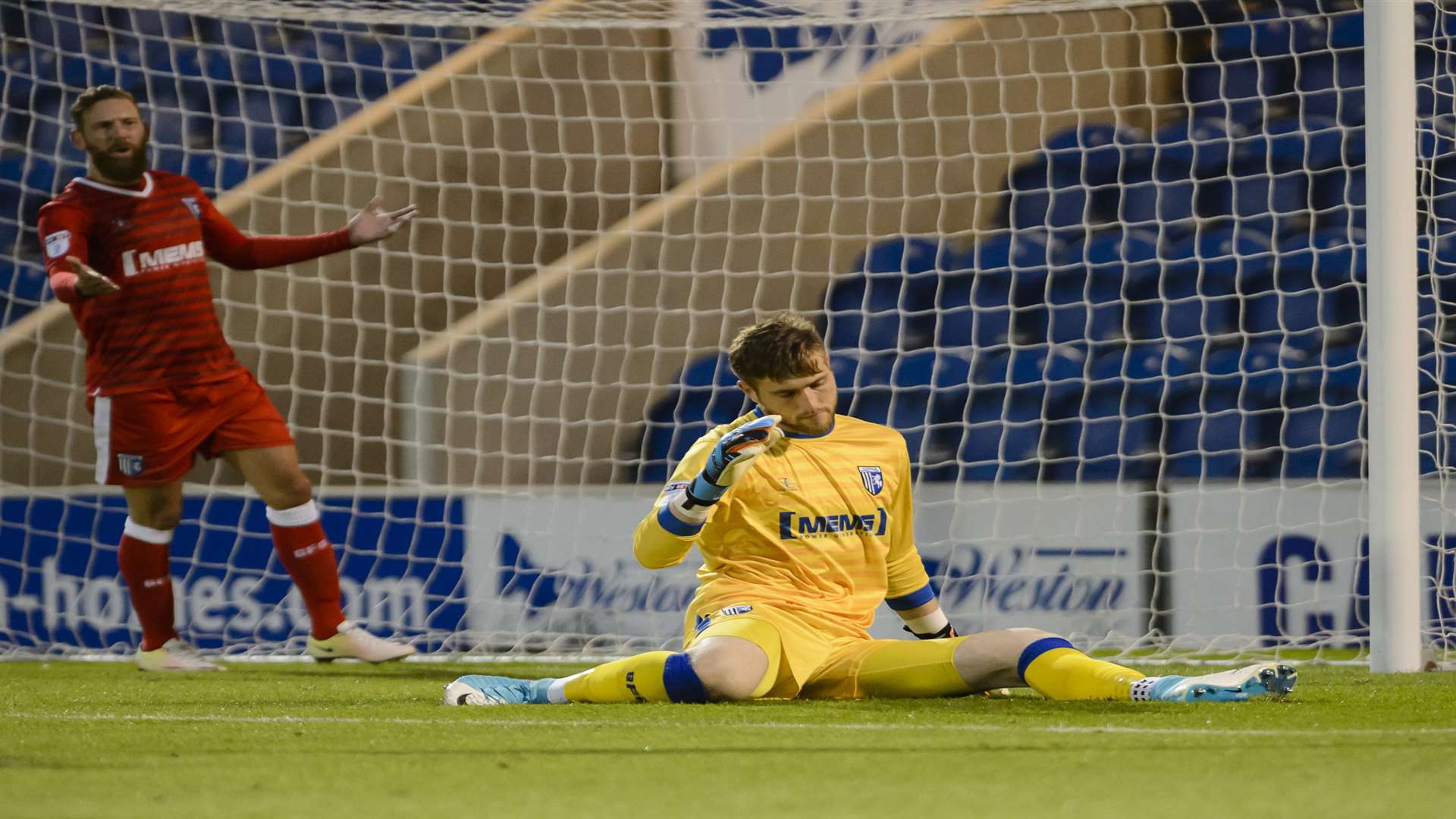 Tomas Holy is beaten by former Gills player Ryan Jackson Picture: Andy Payton