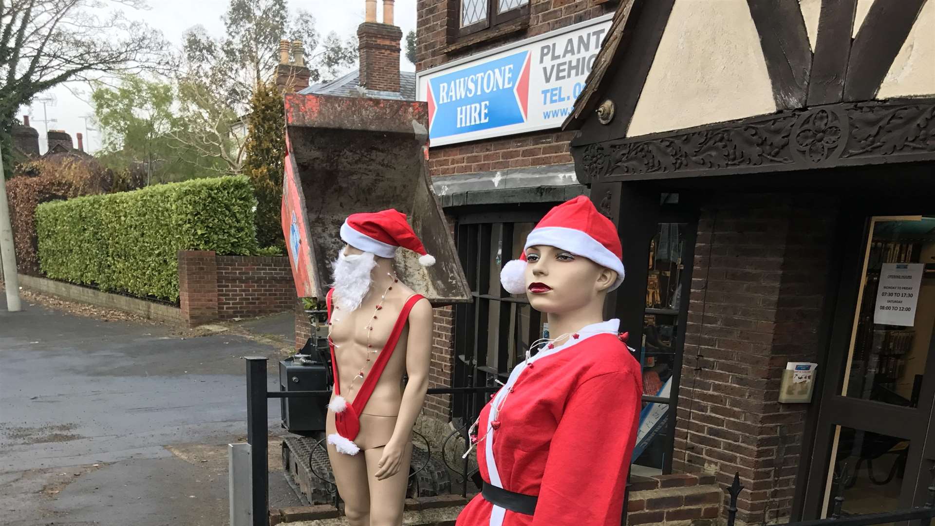 The mannequins are outside Rawstone Hire in Riverhead. Picture: Richard Phipps