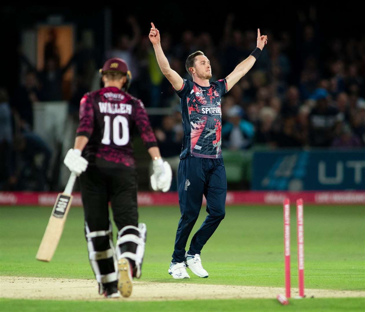 Adam Milne during Kent's T20 win over Somerset. Picture: Ady Kerry