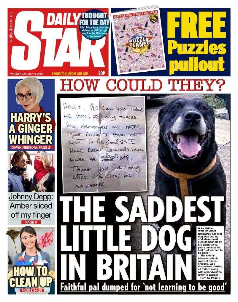 The story appeared on the front of the Daily Star today