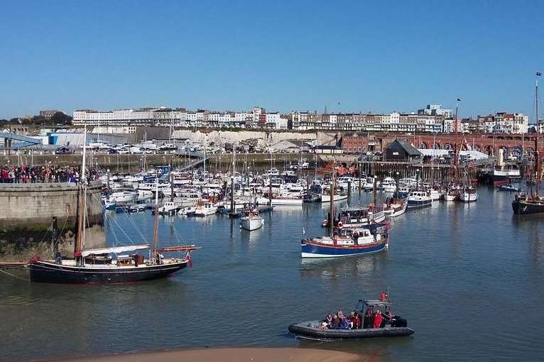The small boats flotilla leaves Ramsgate to celebrate the 75th anniversary of Dunkirk