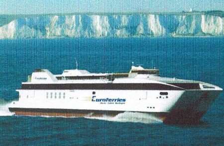An artist's impression of the catamaran in Euroferries livery