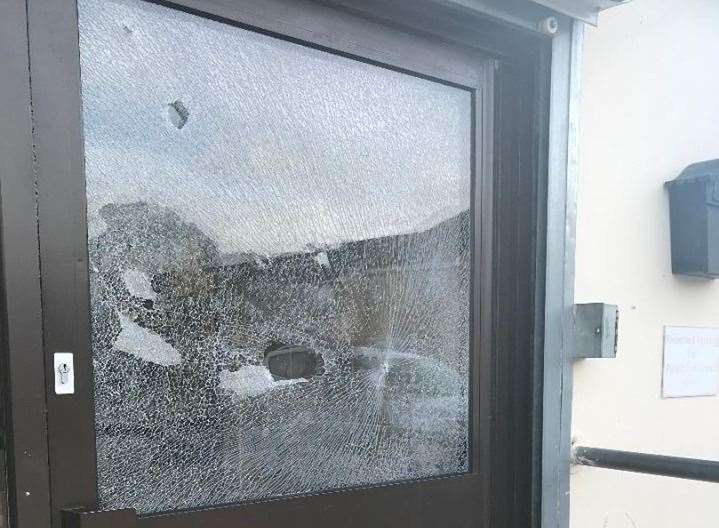 A Stanhope Parish Hall window was shot out on Sunday. Picture: Stanhope Parish Council (19902804)