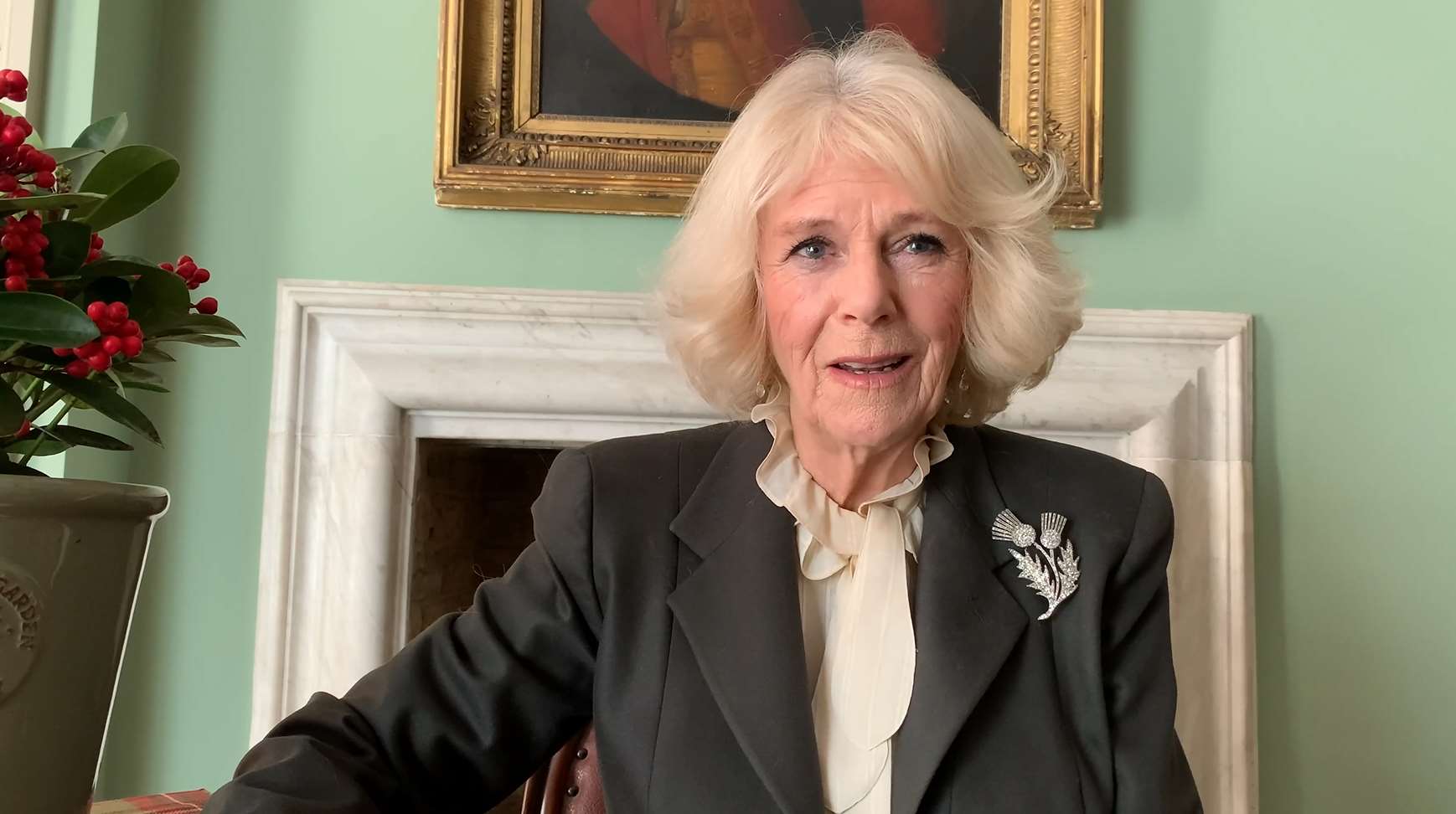 Camilla recorded a message for the University of Aberdeen’s virtual Extraordinary Burns Supper. Clarence House