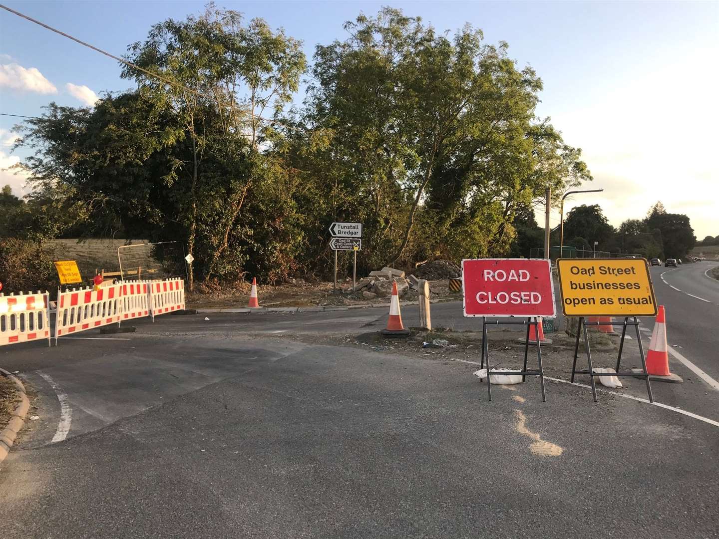 Oad Street is closed as part of the Stockbury Roundabour revamp