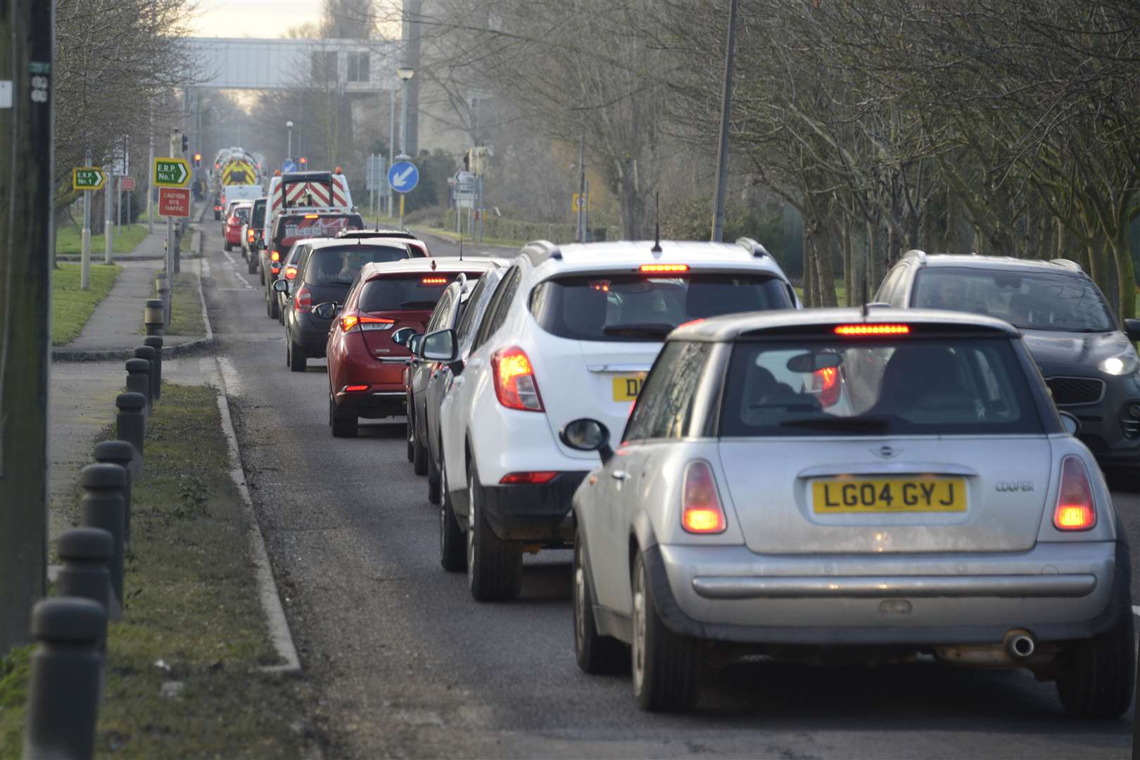 Commuters are experiencing daily queues due to the diversion away from the A256 Picture: Paul Amos