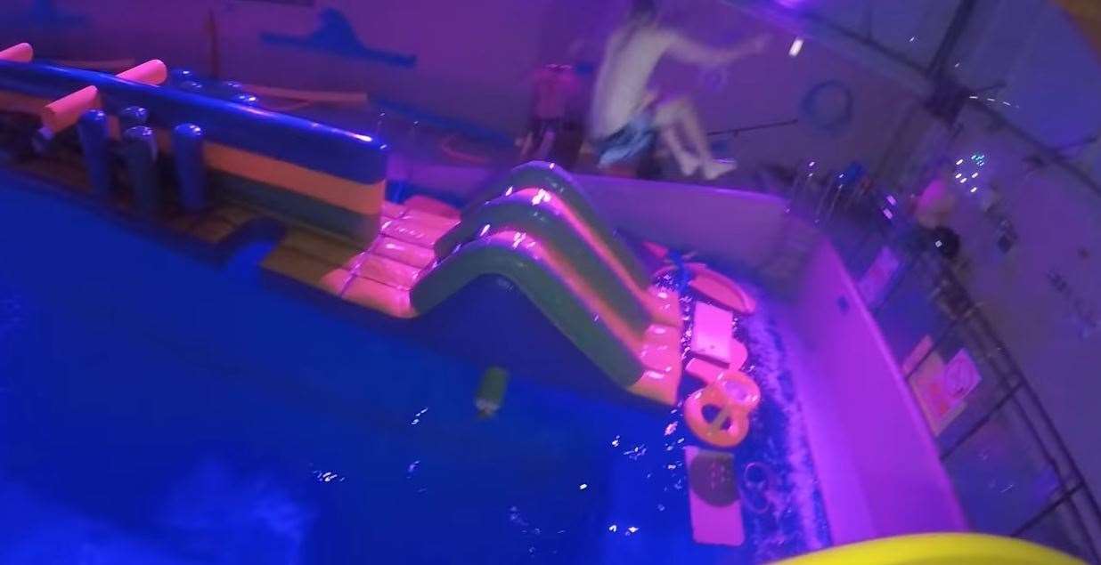 The men are filmed playing in Splashes pool, Rainham (3066813)