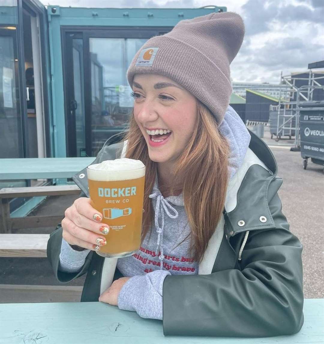 Rosie Percy nursed many pints at the Docker Bakery on Folkestone Harbour Arm before it closed last year. Pic: Instagram/@coolasfolke