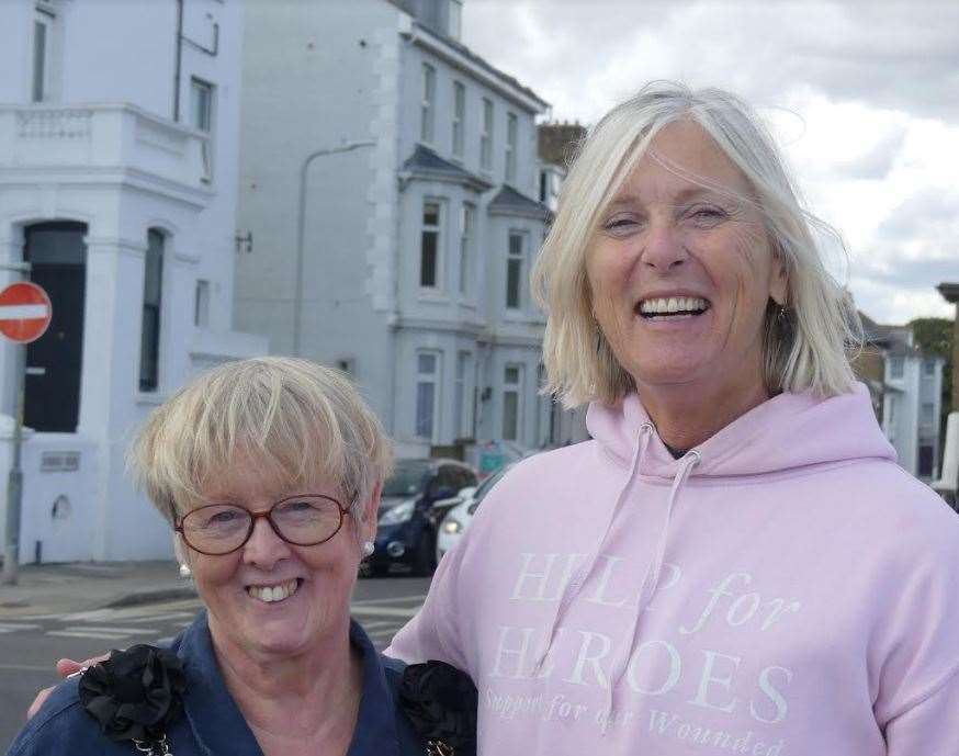 Deal mayor Eileen Rowbotham with Joanna Thomson of Goodwin Sands Conservation Trust. Picture: Danny Burrows.