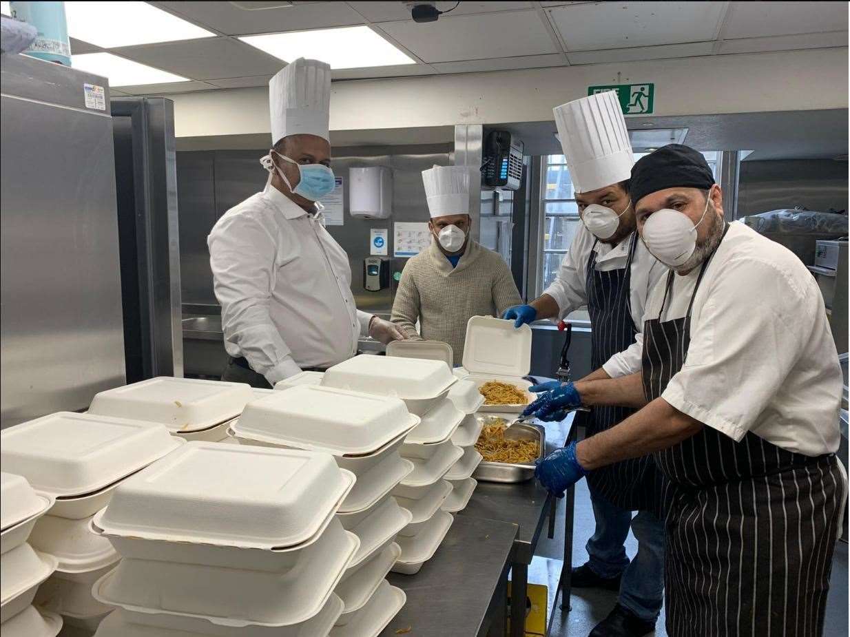 Head chef Kingsley Jesudasan and his team cooked meals for the needy during the pandemic