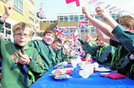 Scouts enjoying St George's Day event in Rainham