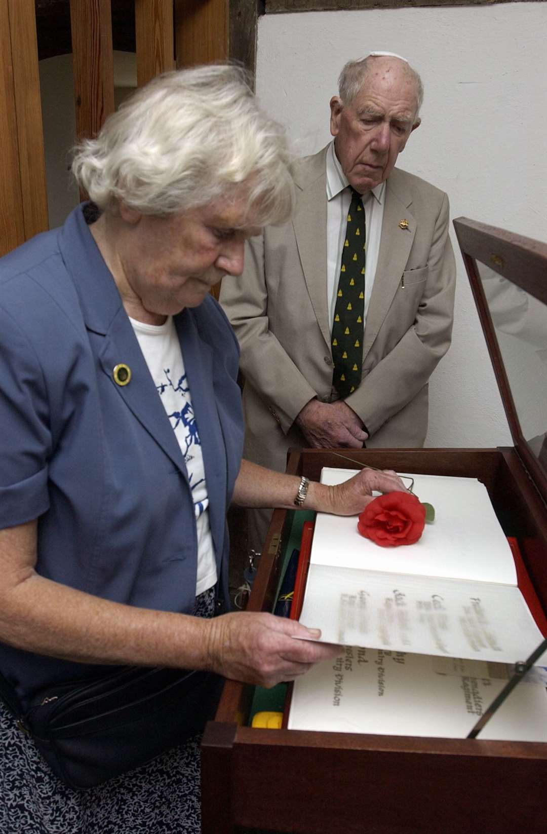 In 2005 Bill Breeze looked on as Edna Pullen turned the page in the book of remembrance at a previous page turning ceremony in 2005.
