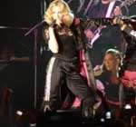 Madonna performed in front of a packed tent on Saturday