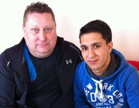 Afghan student Najibullah Hashimi with foster dad Steve Griffiths.