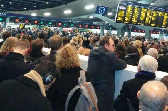 Commuters packed at London Bridge station in January. Picture: Lizzie Fenwick
