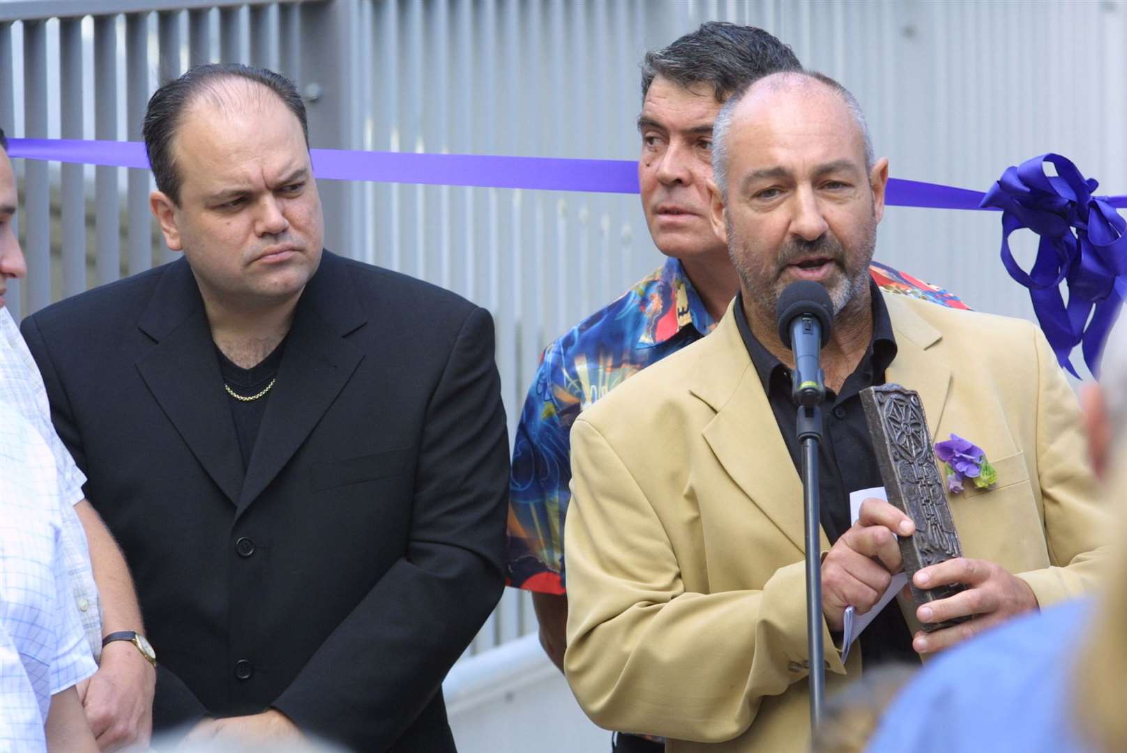 Shaun Williamson, left, the charity's patron, at the opening ceremony in 2002.