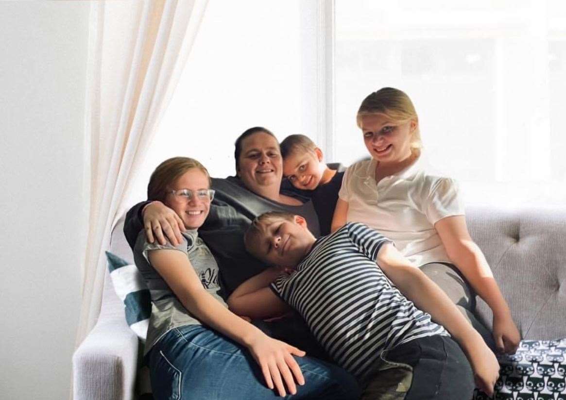 Murston mum Carol Angus with her four children