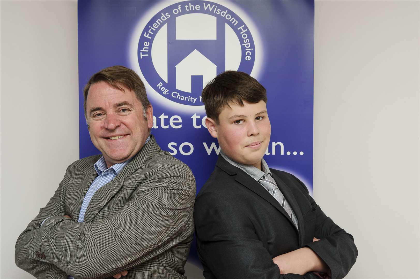 Martyn Reeves, left, with young fundraiser Jay Bowman. Picture: Andy Payton