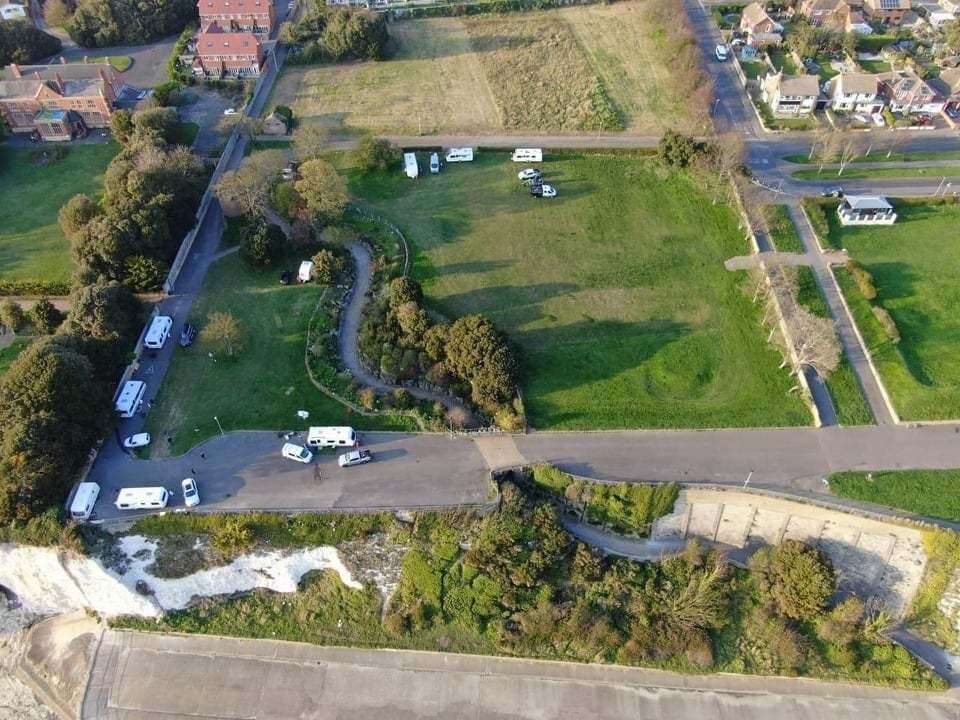 Travellers at The Chine in Ramsgate: Picture: Swift Aerial Photography