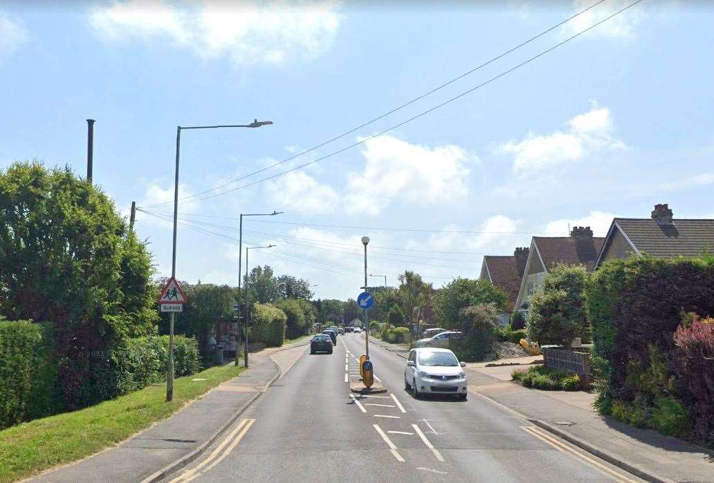 There was traffic on the A258 Sandwich Road due to the fire. Photo: Google
