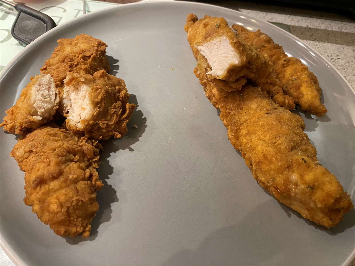 KFC’s chicken on the left, ‘Kayeffcee’ on the right