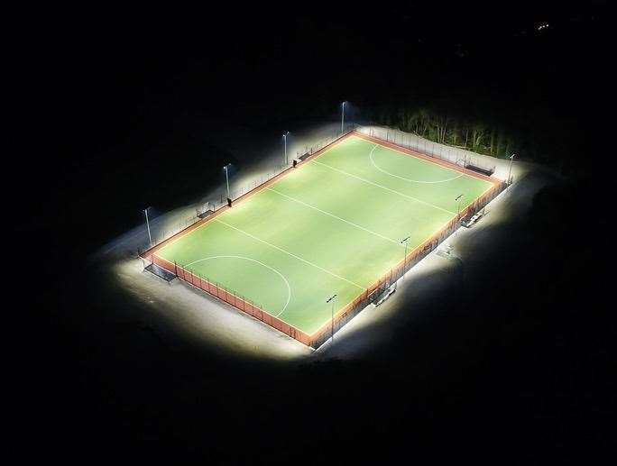 A CGI showing how the developers say the floodlighting will not spread beyond the pitch, something residents dispute