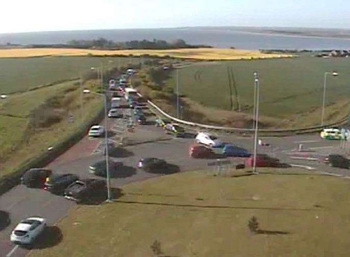 The accident is causing delays. Picture: Kent Highways.