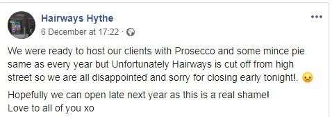 Hairways posted about their experience on Facebook