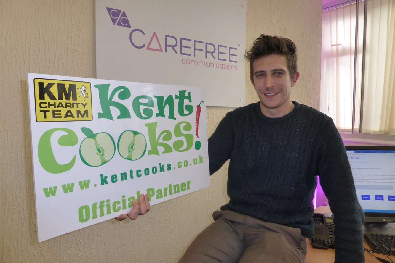 Sales director James Bradley of Strood-based Carefree Communications announces the company's support for Kent Cooks