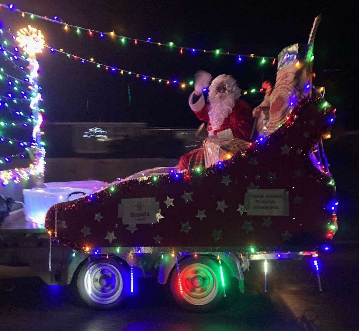 Father Christmas made a special visit to Coxheath a day earlier than planned. Picture: Coxheath Scouts Group