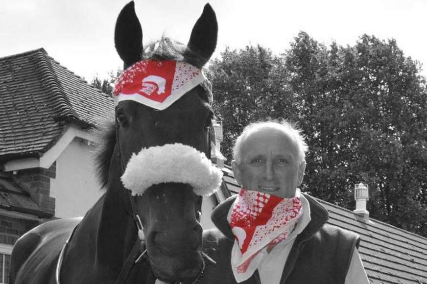 Grand National winner Many Clouds and Oliver Sherwood support Bandana Day.