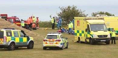 Police joined ambulance crews at the scene. Picture: UKNIP