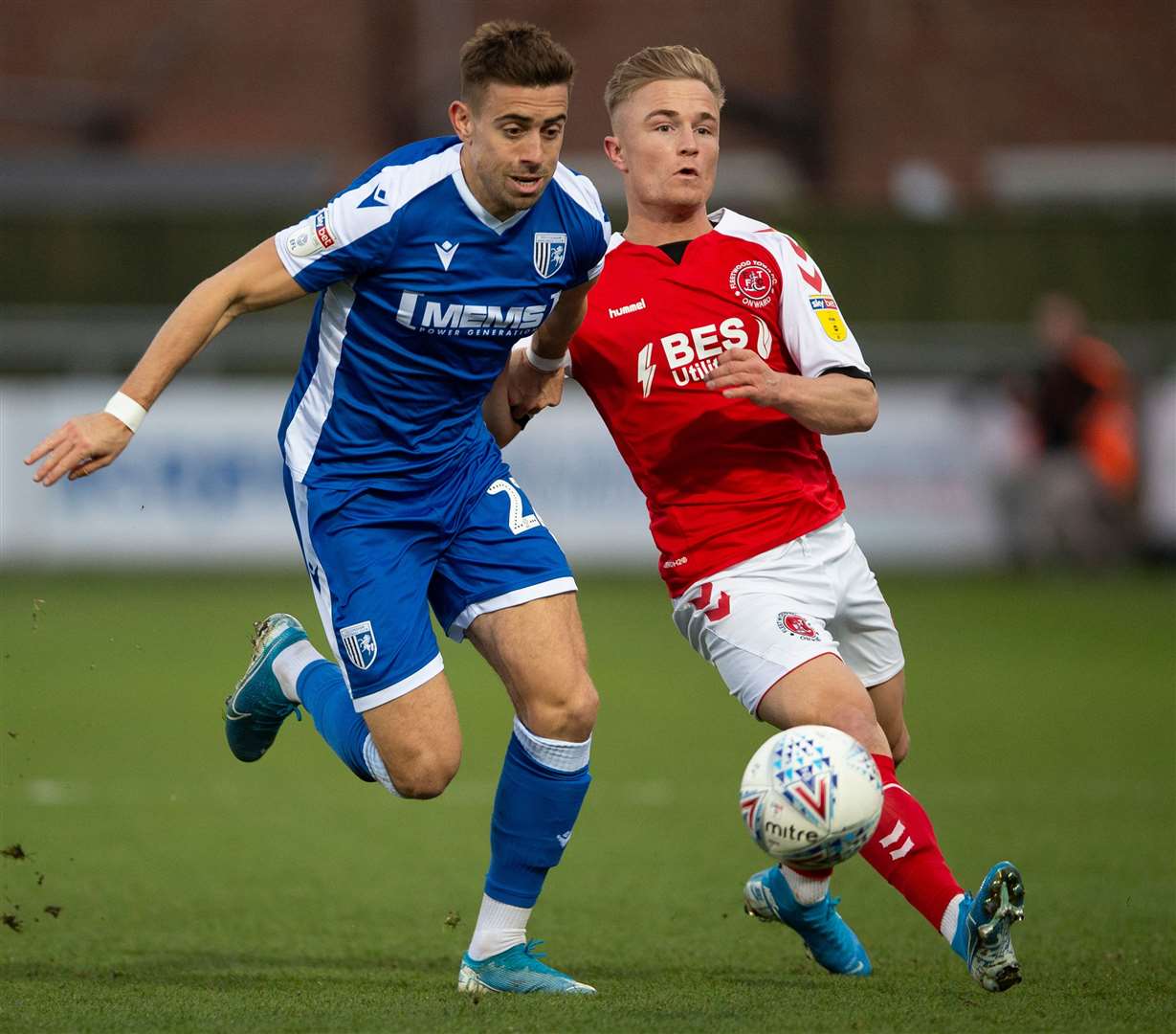 Kyle Dempsey, right, in action for former club Fleetwood against the Gills last season Picture: Ady Kerry