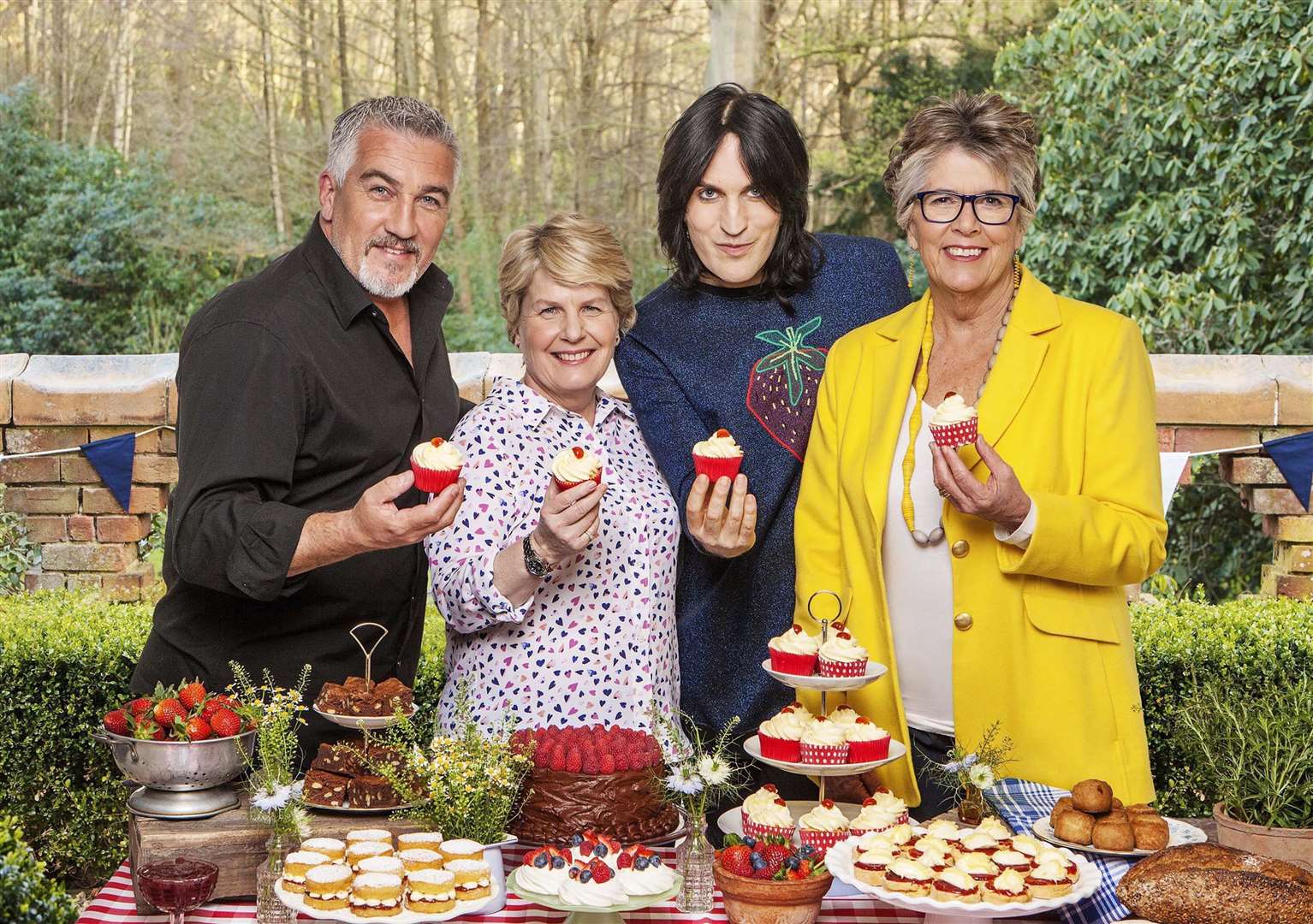 Paul Hollywood with co-stars Sandi Toksvig, Noel Fielding and Prue Leith. Picture: Love Productions / Channel 4 / Mark Bourdillon