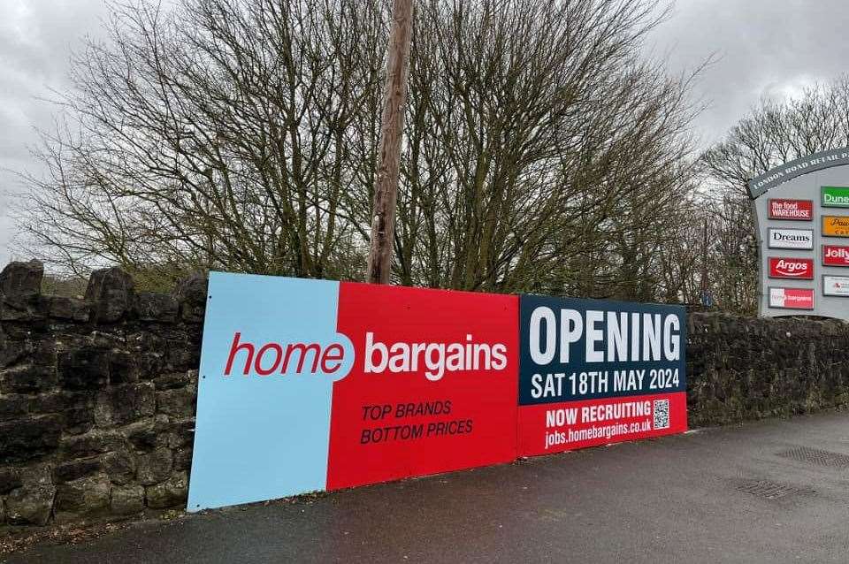 A banner was placed outside the London Road retail park