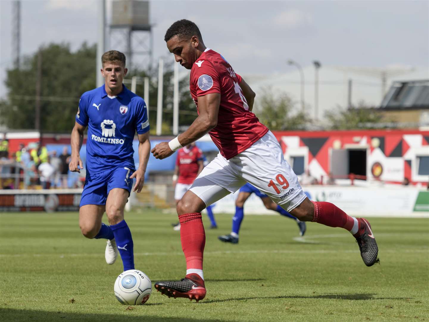 Chris Bush gets forward down the left for Ebbsfleet Picture: Andy Payton
