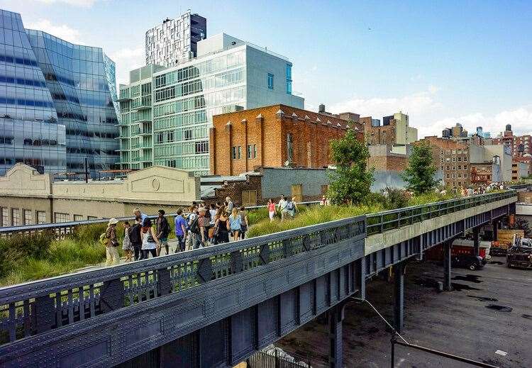 The plans for the city wall's 'pollinator park' take inspiration from the High Line in New York, a disused railway which has been converted into a green walkway