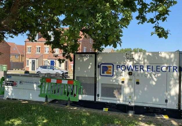 Temporary generators were installed on the estate in Iwade, Sittingbourne when the mains supply is damaged