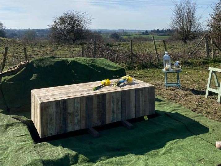 Faith’s coffin was made from wood pallets