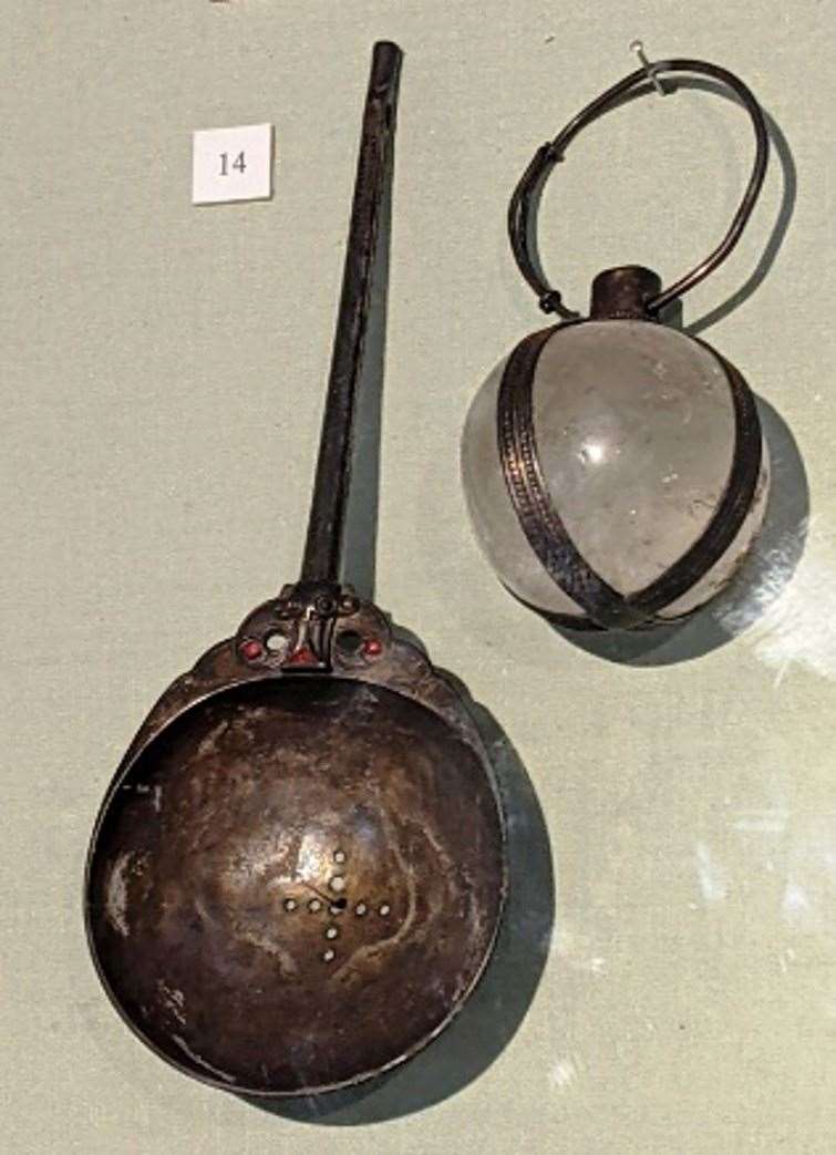 The museum has one f the best collection of Anglo-Saxon artefacts in the country: here is a crystal ball and sieve spoon