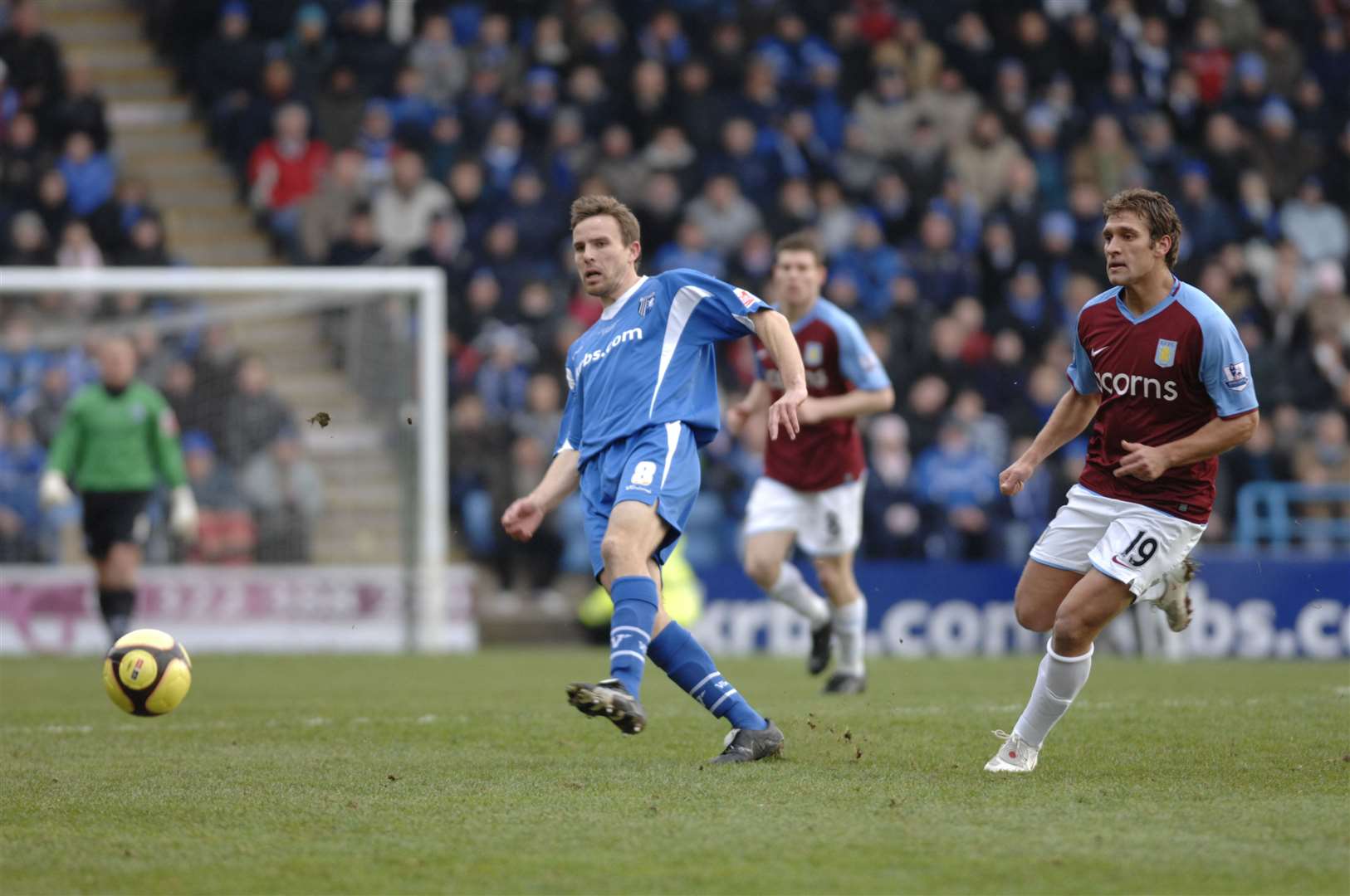 Mark Bentley in action for Gillingham against Aston Villa in an FA Cup third round tie Picture: Matthew Walker