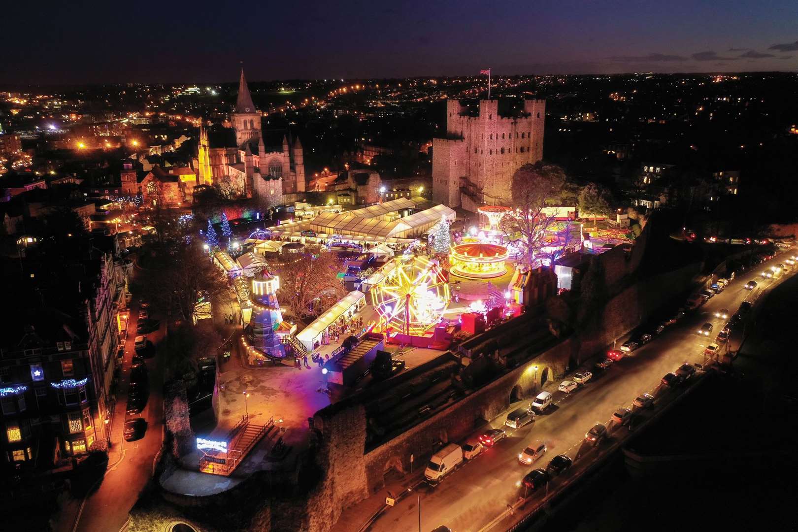 Rochester Castle will be home to one of Kent's largest Christmas markets for three weekends. Picture: Medway Council